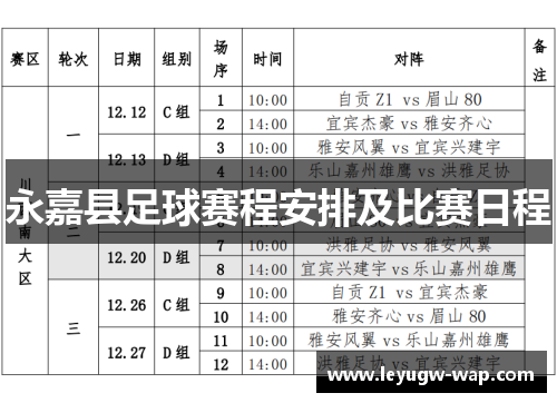 永嘉县足球赛程安排及比赛日程